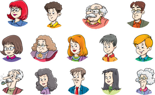 家庭头像向量集图片下载