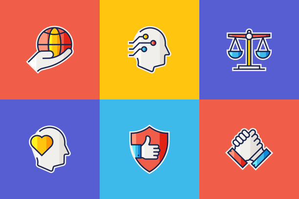 商业伦理相关的向量集线性平面图标和信息图设计元素图片下载