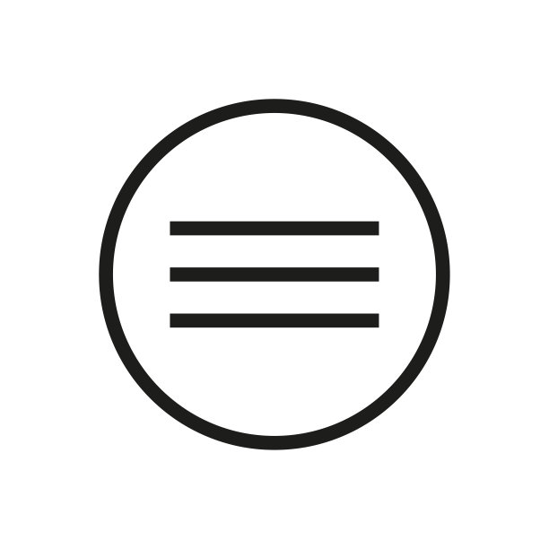 圆形三横线菜单图标矢量素材图片下载