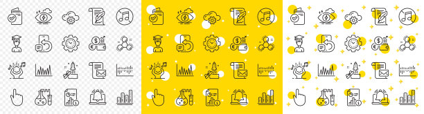 没有音乐，时间管理和噪音线图标。用于web应用程序。矢量图片下载