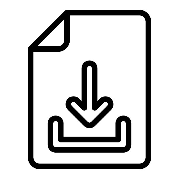 下载文件行图标，在线教育概念，文本文档与箭头向下标志在白色背景上，下载文档图标的风格和网络。矢量图形。图片下载