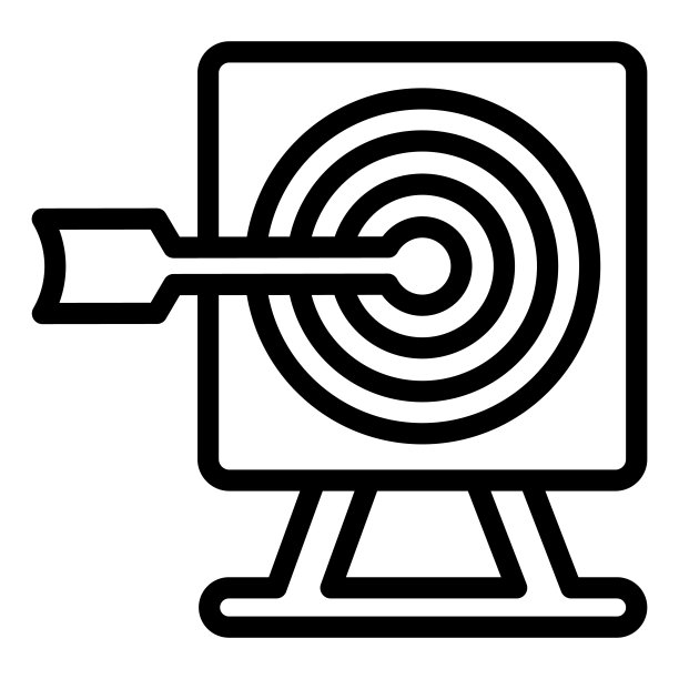 目标和箭头线图标，启动概念，目标标志在白色背景上，直接命中目标图标在轮廓风格的移动概念网页设计。矢量图形。图片下载