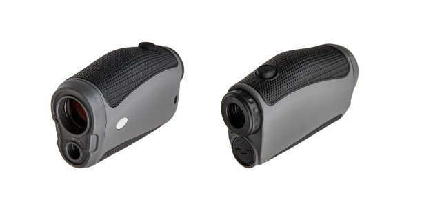 小型现代光学测距仪。测量距离的电子装置。隔离在白色背景上。图片下载