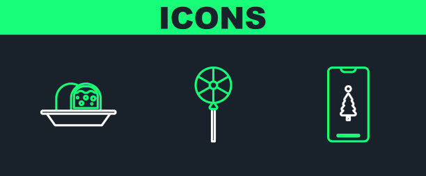 设置线智能手机与礼盒杏仁糖海绵图片下载