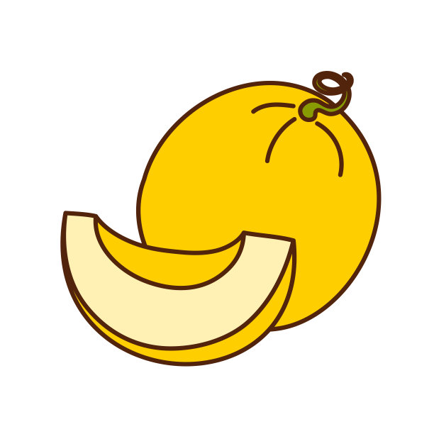 图标瓜透明的背景。孤立矢量插图瓜与切片。图片下载