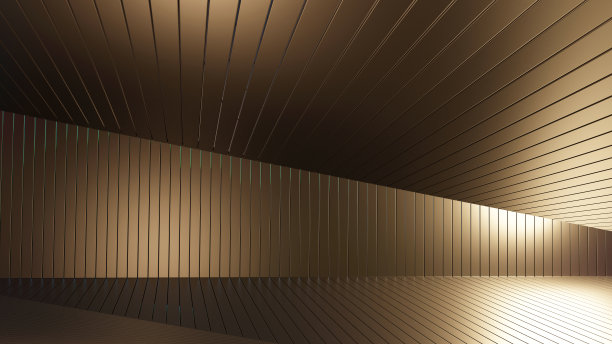 垃圾房间与城市金色背景。三维渲染图片下载