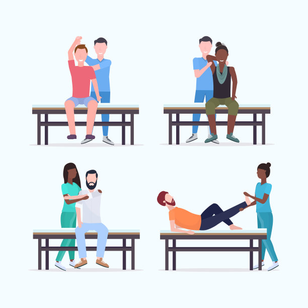 设置按摩师和治疗师进行康复治疗图片下载