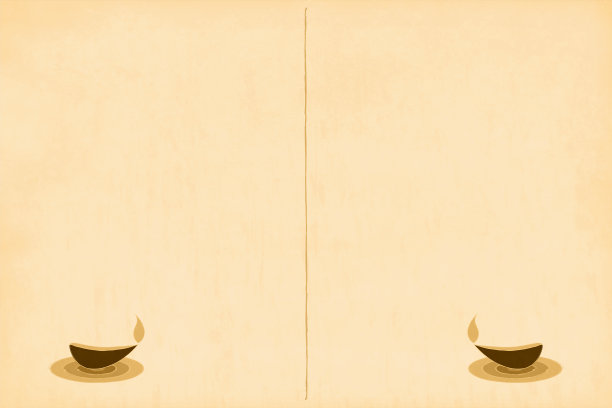 米色垃圾向量背景排灯节问候与两个小点燃Diyas在一个圆形模式图片下载