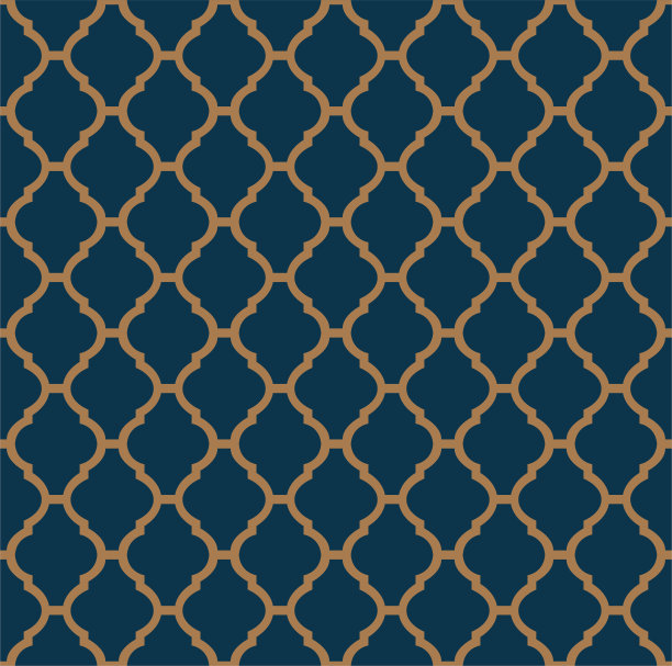 金色和蓝色的摩洛哥清真寺图案。装饰无缝的背景。图片下载