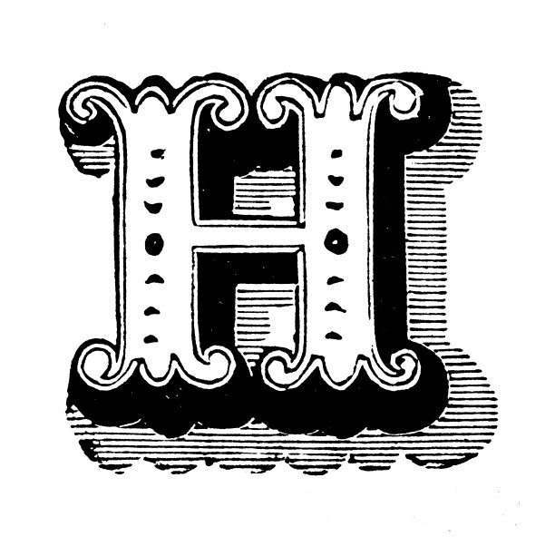 古董古董字母H图片下载