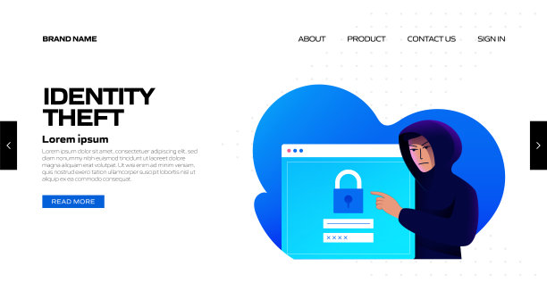 身份盗窃概念矢量插图着陆页模板，网站横幅，广告和营销材料，在线广告，业务演示等。图片下载