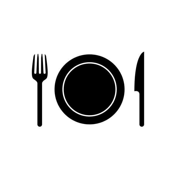 勺子叉子盘子图标标志餐盘刀图片下载
