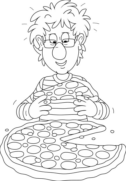 搞笑男孩和大香肠披萨图片下载