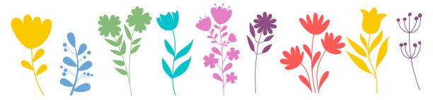 轮廓花集合图片下载