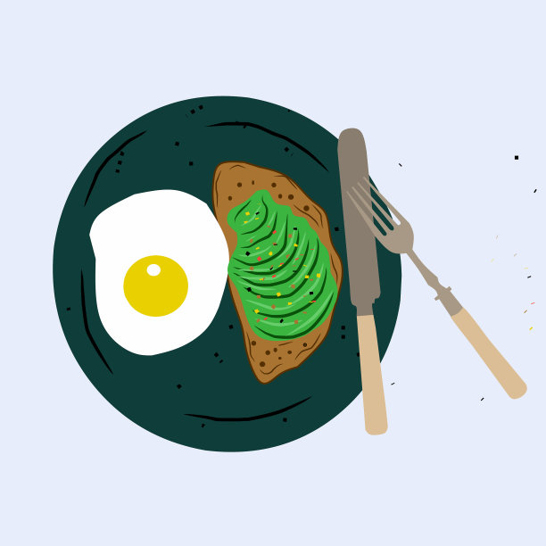 牛油果煎蛋吐司图片下载