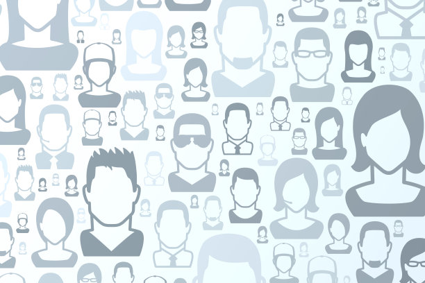 抽象蓝白色背景-人物图案图片下载