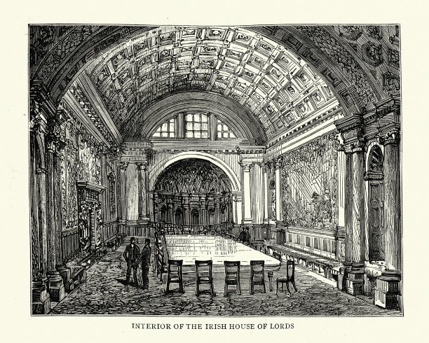 爱尔兰上议院的内部。19世纪图片下载