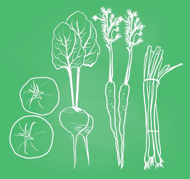 季节性蔬菜Chalkbaord图片下载