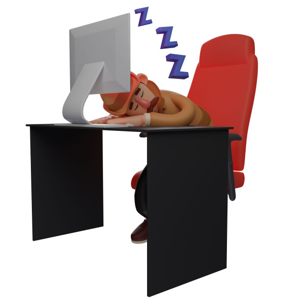 侦探3D卡通插图睡在桌子上图片下载