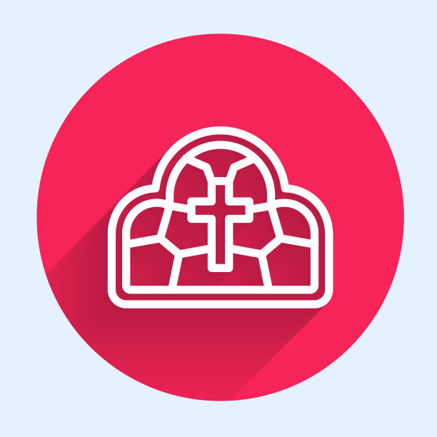 白线彩绘玻璃古庙大教堂图片下载