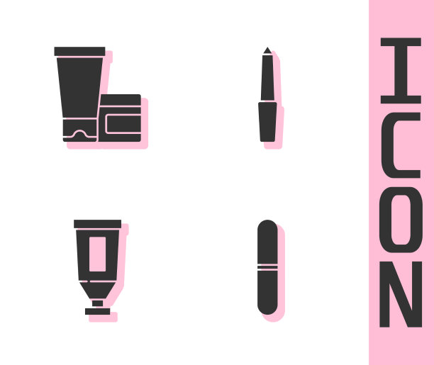 设置指甲锉霜或乳液化妆品管和图片下载