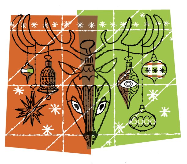 圣诞装饰品和驯鹿图片下载