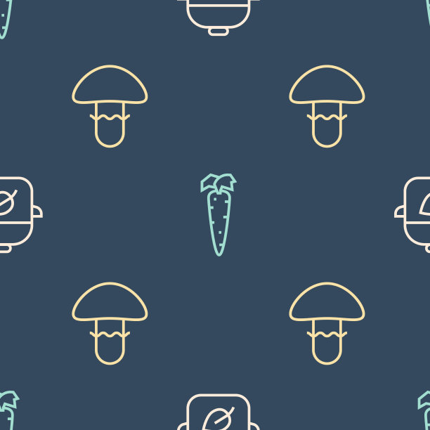 设定素食饮食，蘑菇和胡萝卜图片下载