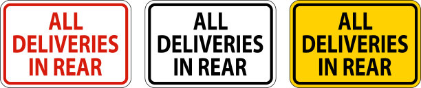 所有交付在白色背景的后方标志图片下载