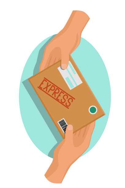 包裹从一只手传到另一只手。快速交付。图片下载