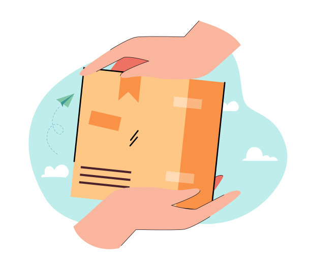 手拿着纸板箱里的包裹图片下载