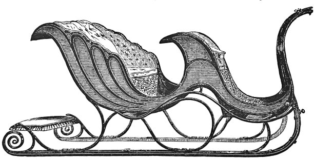 1851年伦敦水晶宫展览，优雅的轻型雪橇图片下载