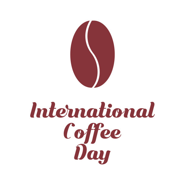 国际咖啡日:10月1日白色背景上的节日概念。插图与口号和咖啡豆印刷，横幅，传单，海报，贴纸。平面矢量插图设计。图片下载