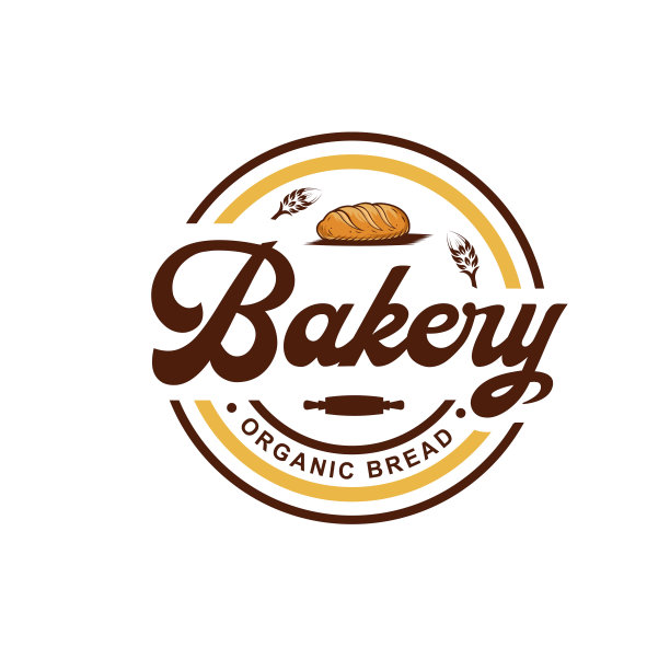 简单的面包店标签设计插图，最适合面包和蛋糕店，食品饮料店的标志标志模板图片下载