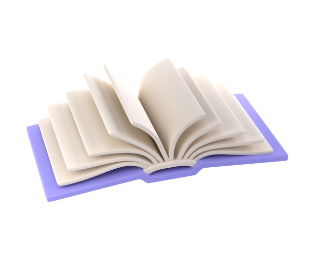 3d图标打开书学校，日记与白纸空白页和书签。卡通最小的风格与剪辑路径隔离图片下载