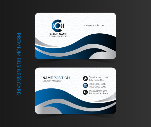 平面设计矢量抽象创意，双面名片设计模板图片下载