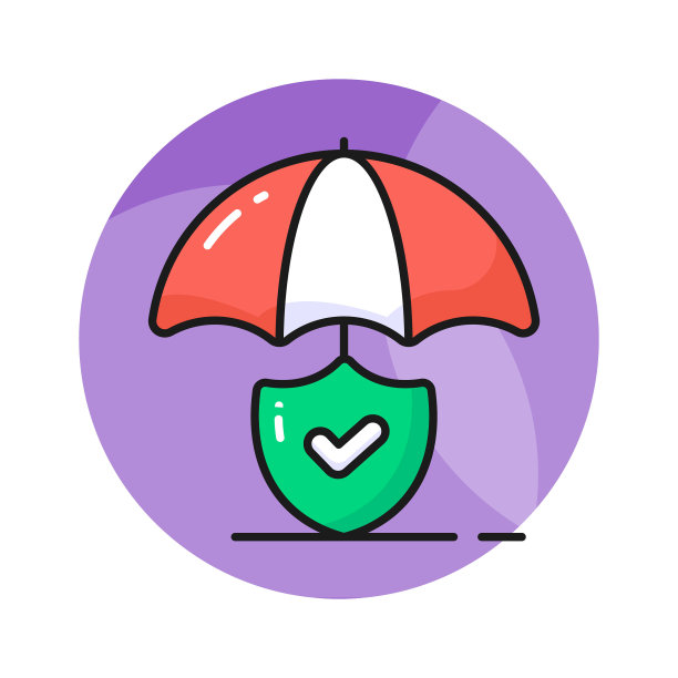 伞下的安全盾，保险矢量，安全图标图片下载