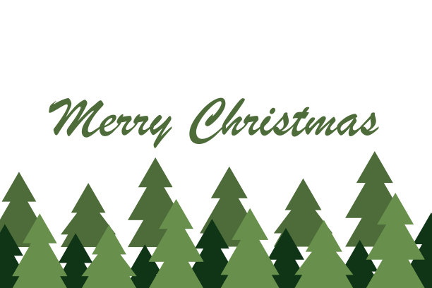 可爱的节日圣诞卡与冷杉树在白色的背景。假日无缝图案图片下载