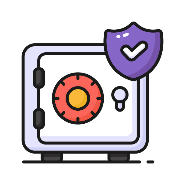 钱柜，带安全盾的银行储物柜，储物柜安全，保险库矢量设计图片下载