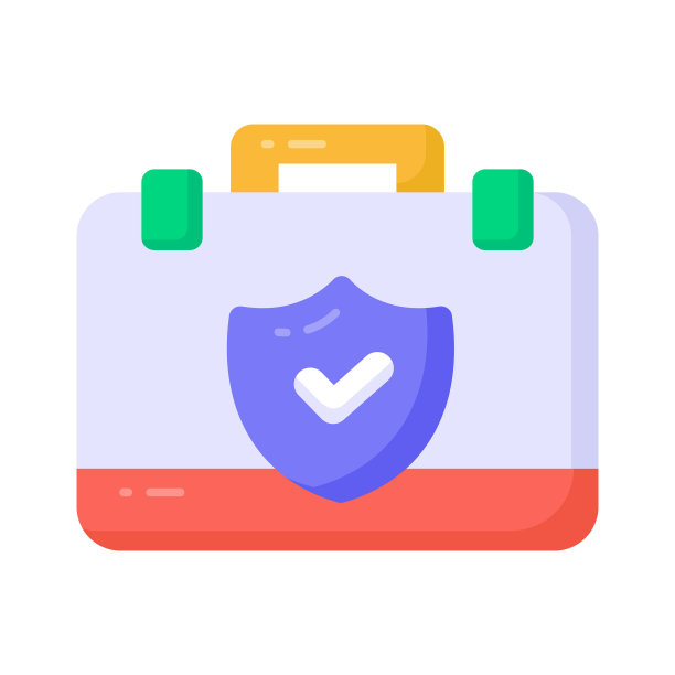 公文包带保护罩，商业保护图标设计，商业保险矢量图片下载