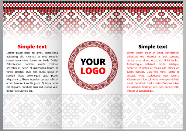 乌克兰风格的彩色装饰矢量民族旗帜。非常适合制作邀请函、名片、传单图片下载