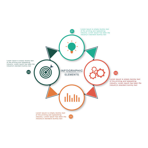 信息图形设计与图标和4个选项或步骤图片下载
