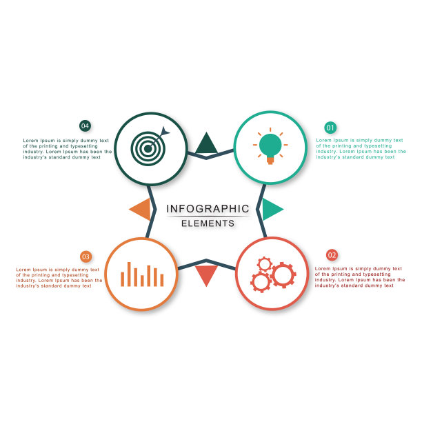 信息图形设计与图标和4个选项或步骤图片下载
