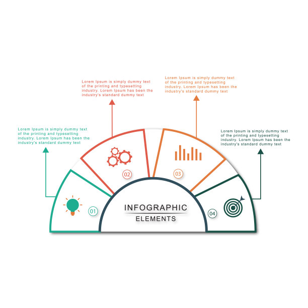信息图形设计与图标和4个选项或步骤图片下载