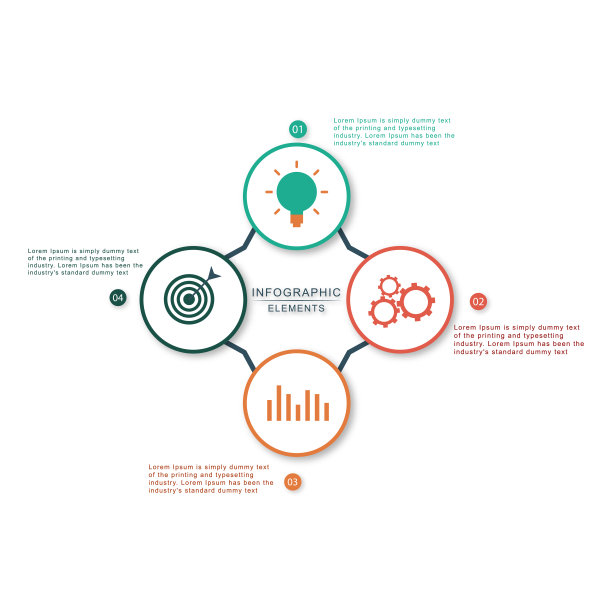 信息图形设计与图标和4个选项或步骤图片下载