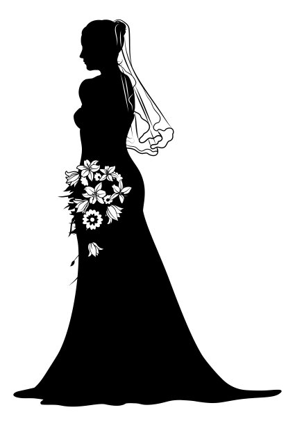 新娘新娘婚纱剪影女子设计图片下载