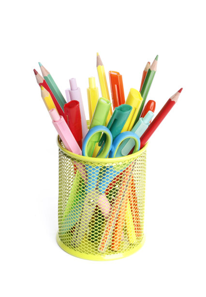 白色背景上的铅笔专用玻璃图片下载