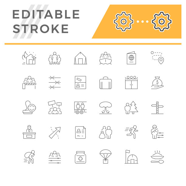 设置难民的线条图标图片下载