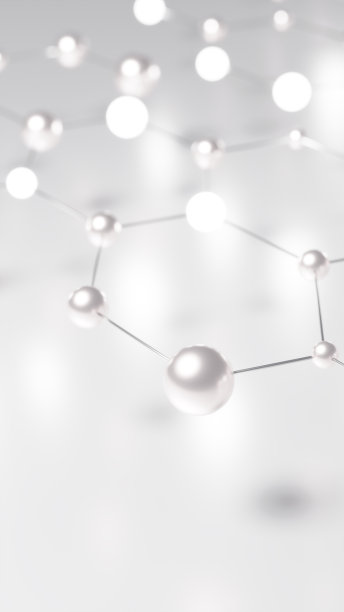 3 d演示。球体相互连接，形成六边形蜂窝结构的形象。容光焕发。(特写)(垂直)图片下载