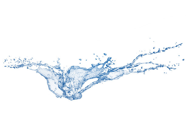 抽象的蓝色飞溅和波浪的3d插图图片下载