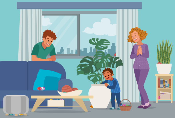 室内寻找复活节彩蛋图片下载